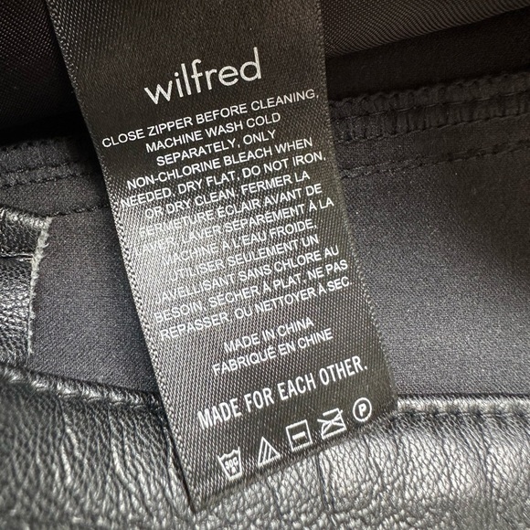 Wilfred Melina Super High Rise Straight Leg Vegan Leather Pant Black size 6 - Picture 9 of 12